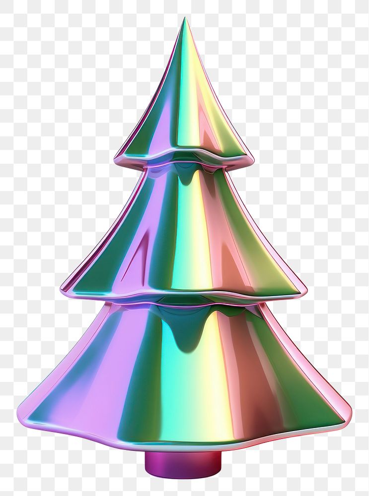 PNG  Christmas tree symbol iridescent christmas white background christmas tree.