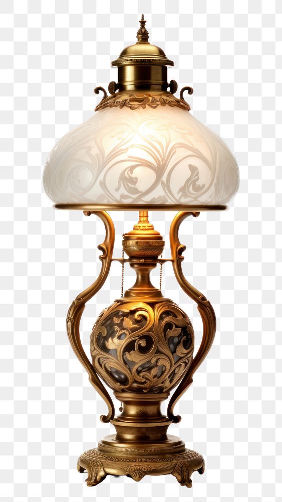 PNG Antique table lamp chandelier lampshade white. AI generated Image by rawpixel.