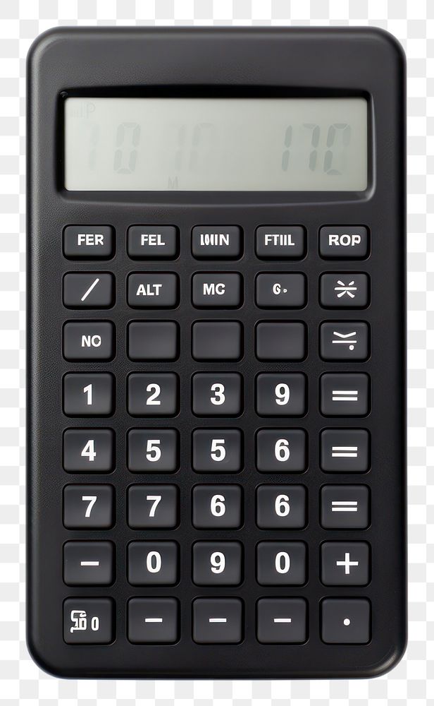 PNG Black calculator white background mathematics electronics. AI generated Image by rawpixel.