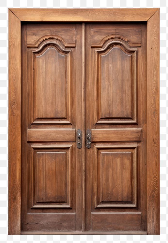 PNG  Wooden door closed furniture cupboard hardwood. AI generated Image by rawpixel.