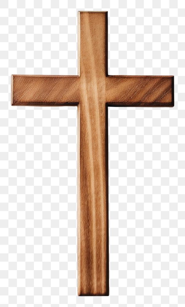 PNG  Wooden crucifix cross symbol wood white background