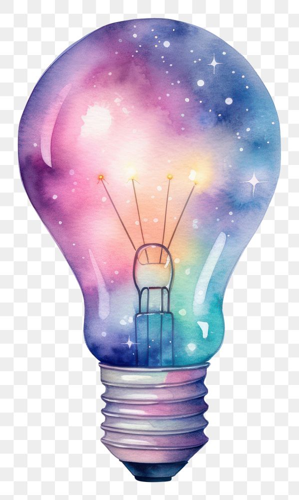 PNG  Light bulb drop in Watercolor style lightbulb white background illuminated.