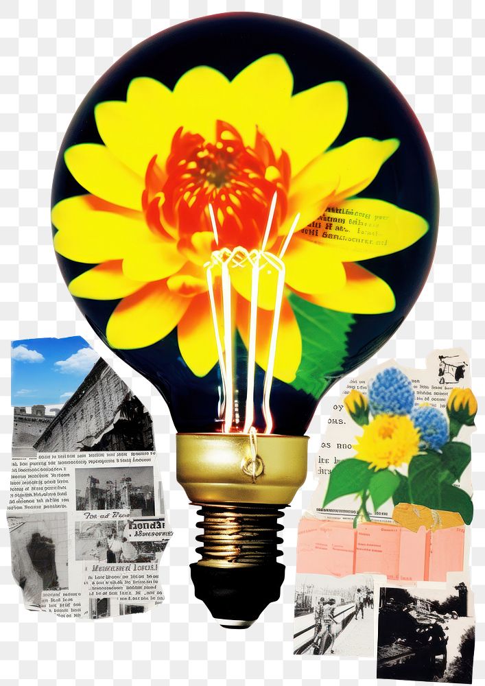 PNG Light bulb with flower lightbulb festival blossom.