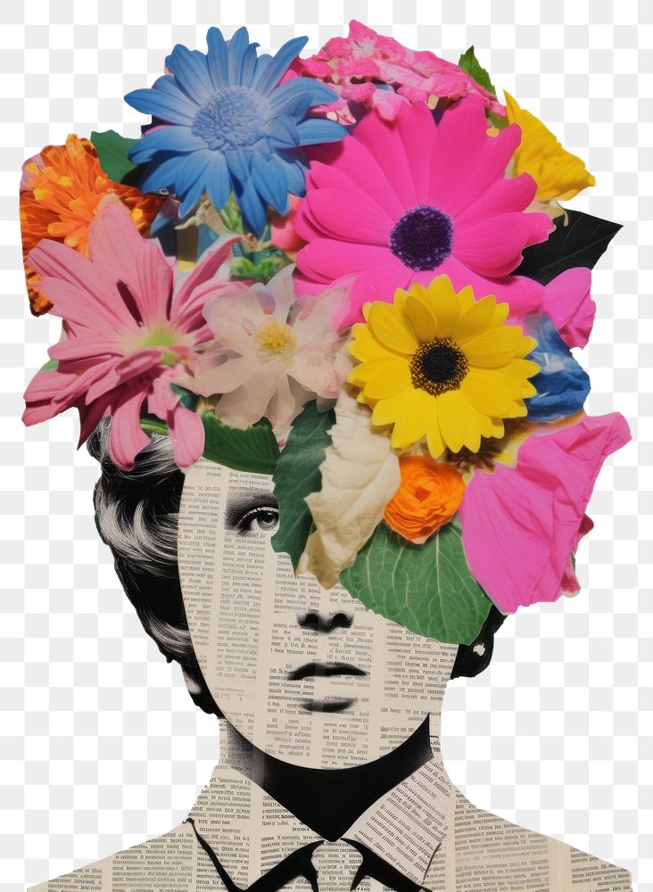 PNG An head with flower art asteraceae graphics.
