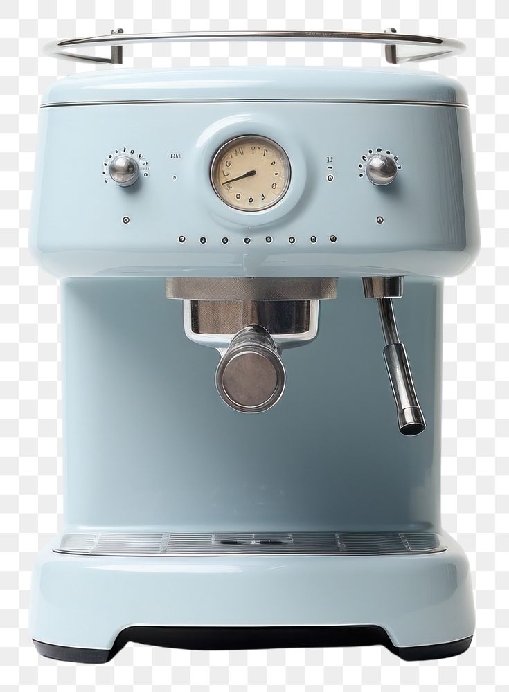 PNG A babyblue minimal beige coffee machine appliance mixer white background.