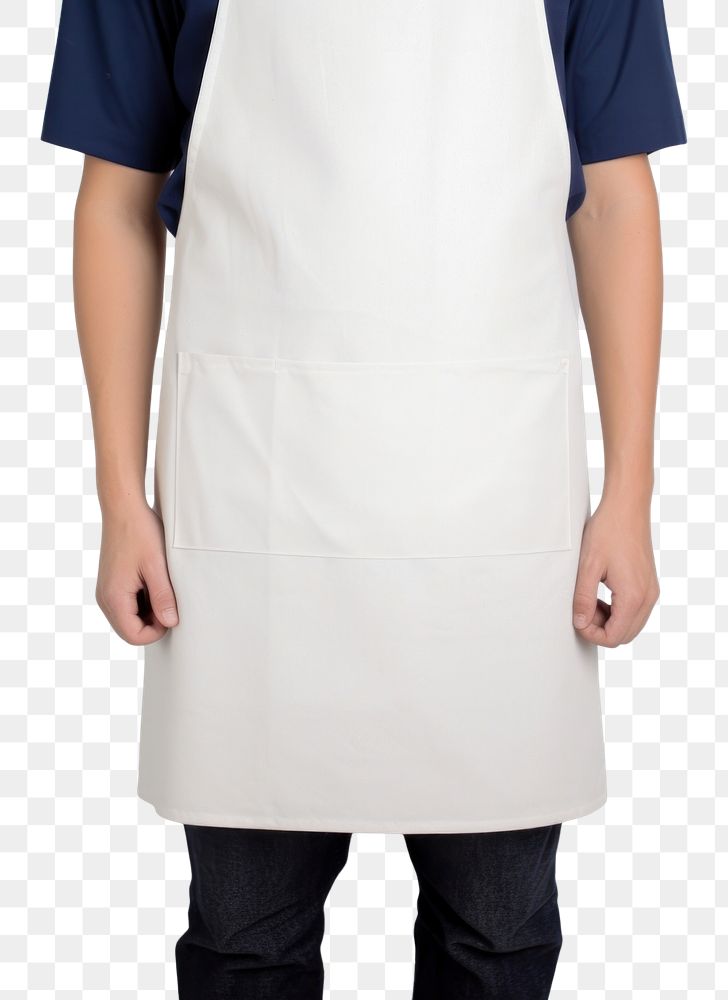 PNG A cotton blue home cook apron white white background midsection.