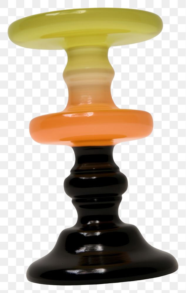 PNG Gradient black transparent retro glass candlestick holder furniture lighting yellow.