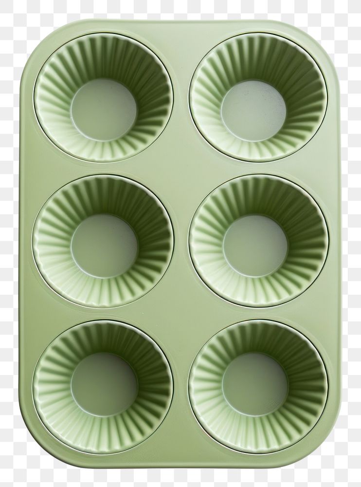 PNG A green muffin pan food white background electronics.