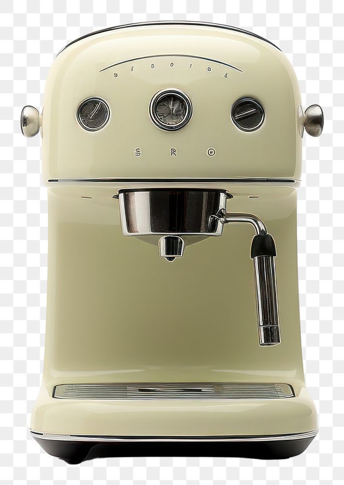 PNG A green minimal beige coffee machine mixer coffeemaker technology.
