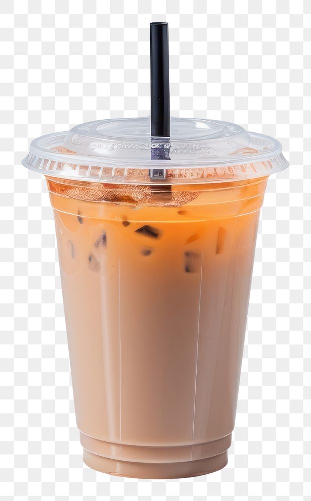 PNG A plastic disposable ice black orange coffee glass drink milk cup.