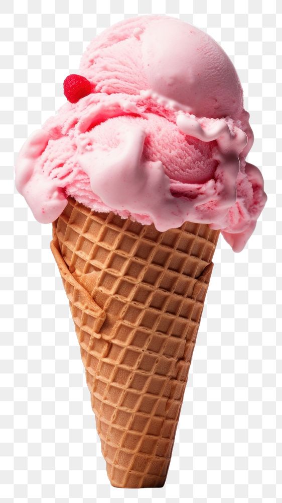 PNG Strawberry ice cream cone dessert food chocolate.