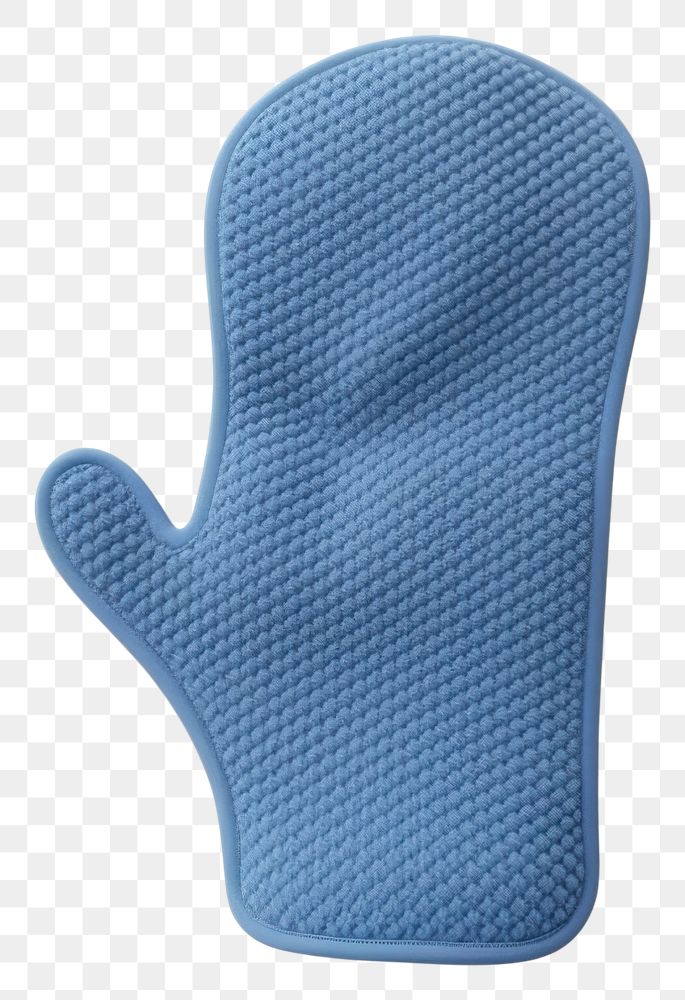 PNG A silicone blue oven mitt white background simplicity textile.