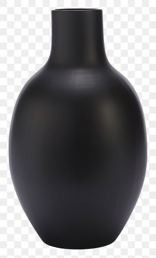 PNG Budget black retro vase pottery bottle white background.