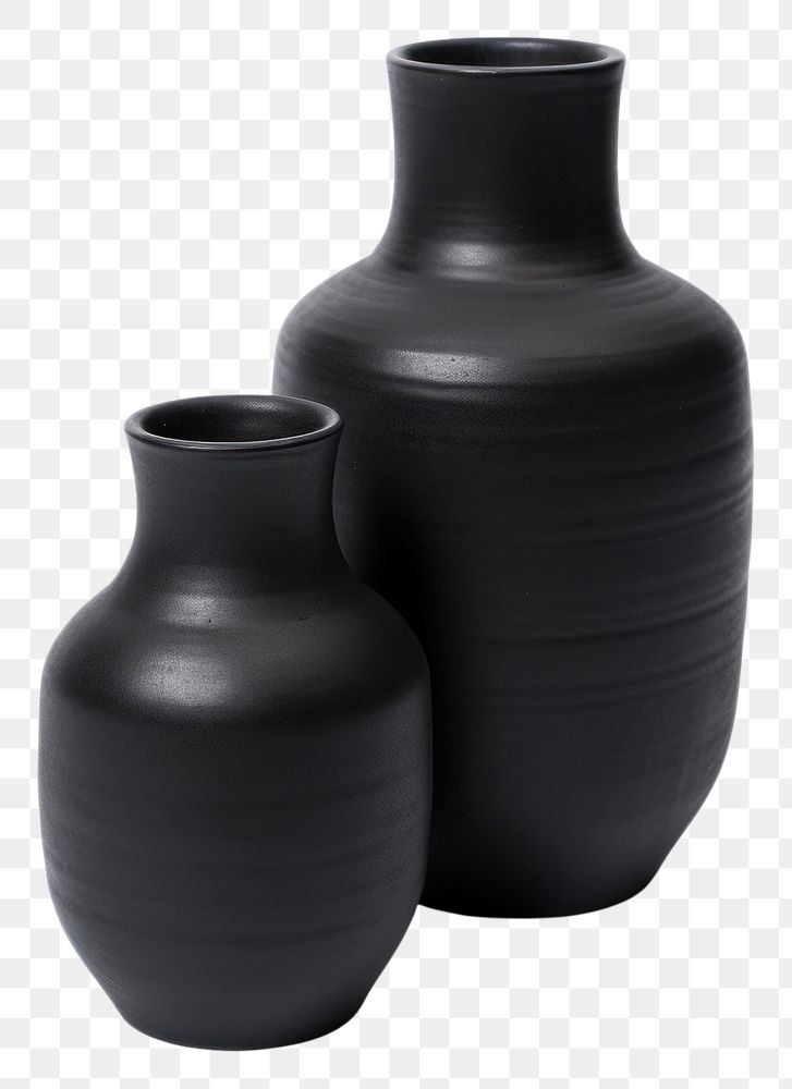 PNG Budget black retro vase pottery white background earthenware.