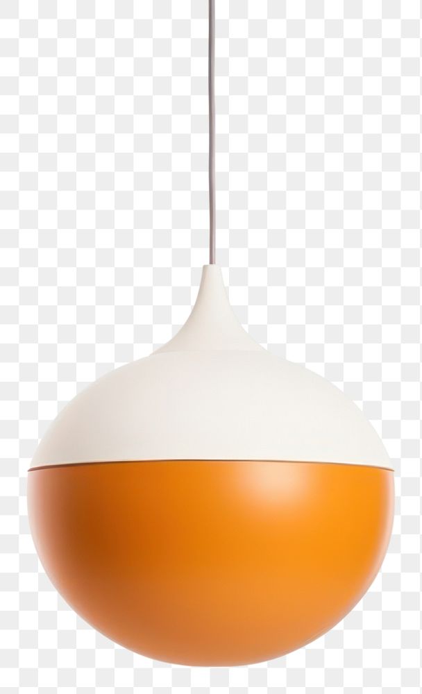 PNG Space age orange pendant lamp white background electricity decoration.