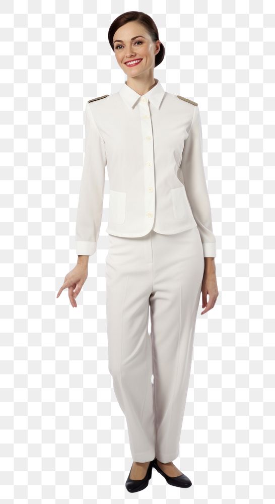 PNG White woman wearing white cabin crew uniform portrait tuxedo adult.