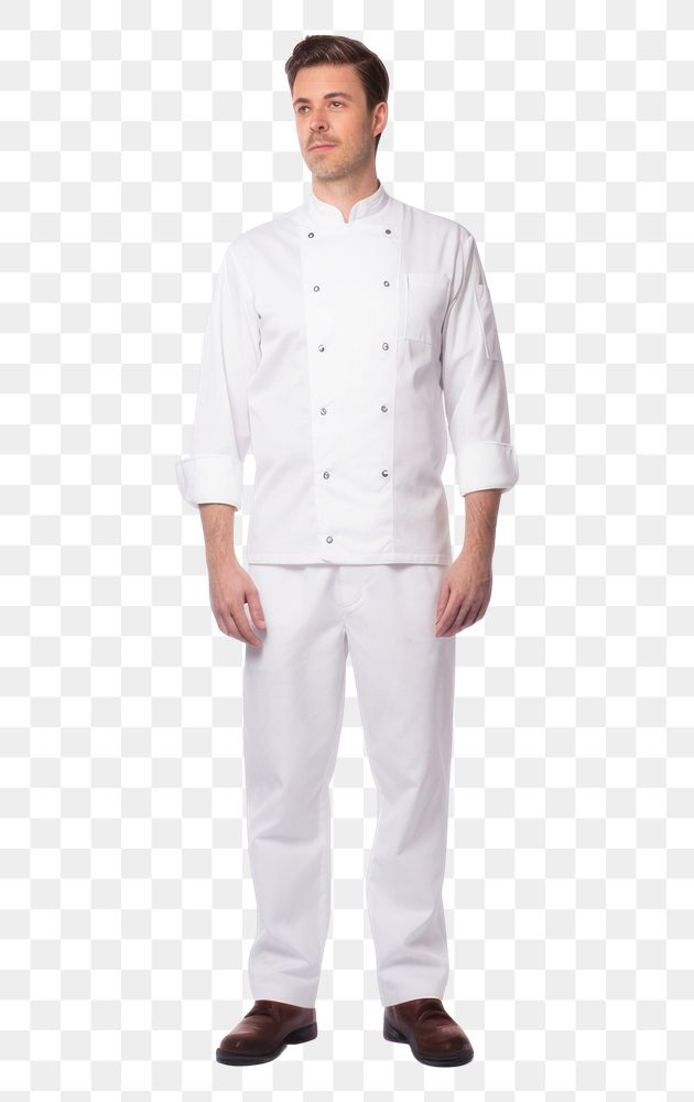 PNG White men wearing white chef uniform standing portrait adult.
