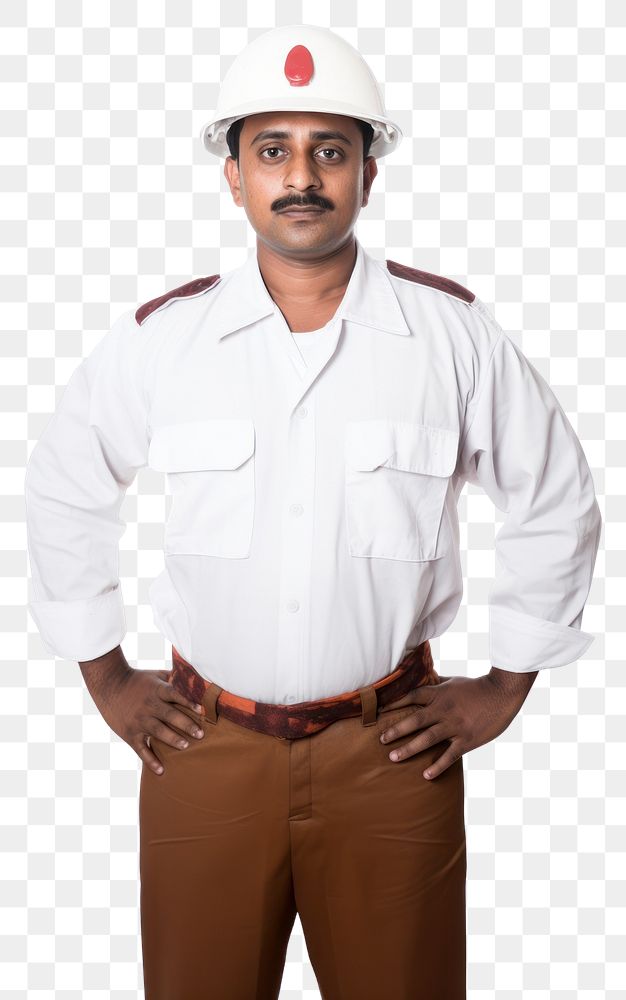 PNG Indian man wearing white fireman uniform portrait helmet adult.