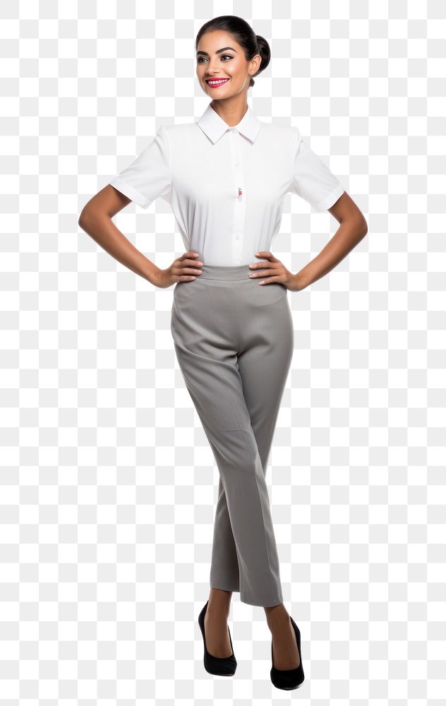 PNG Latin woman wearing white cabin crew uniform portrait shirt adult.
