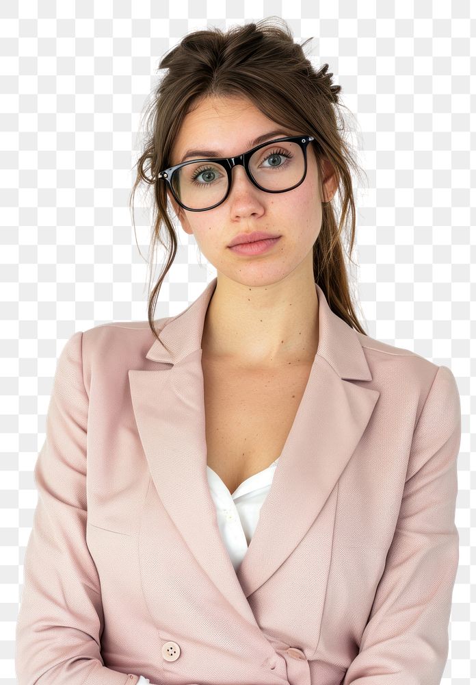 PNG Young business woman portrait glasses adult.
