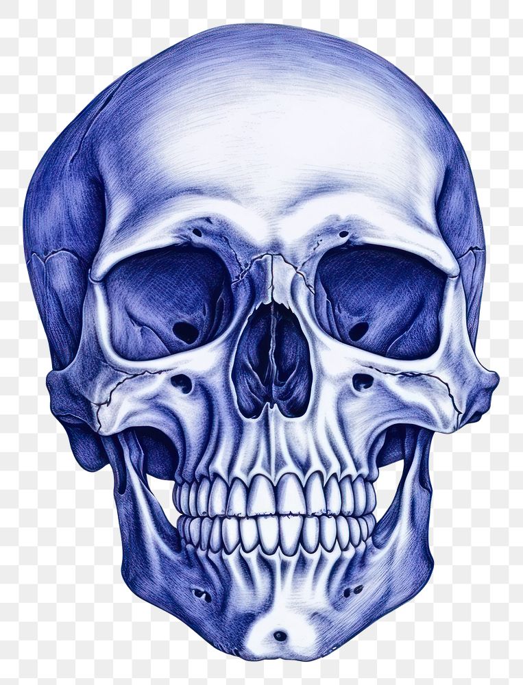 PNG  Drawing skull sketch blue illustrated