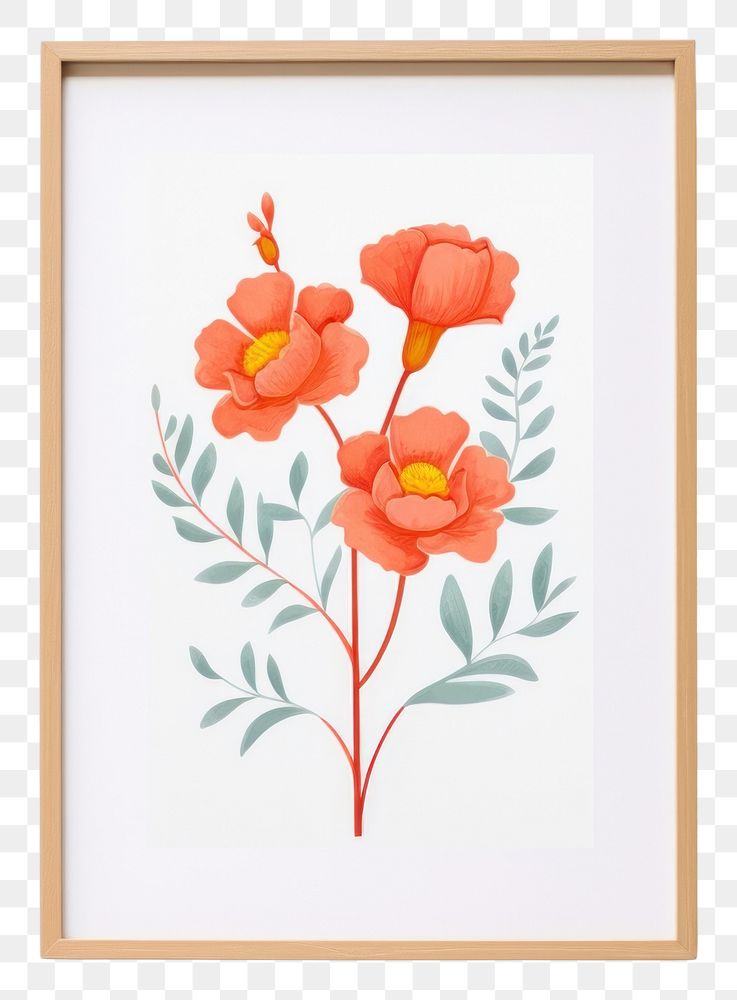 PNG  Painting pattern flower frame.