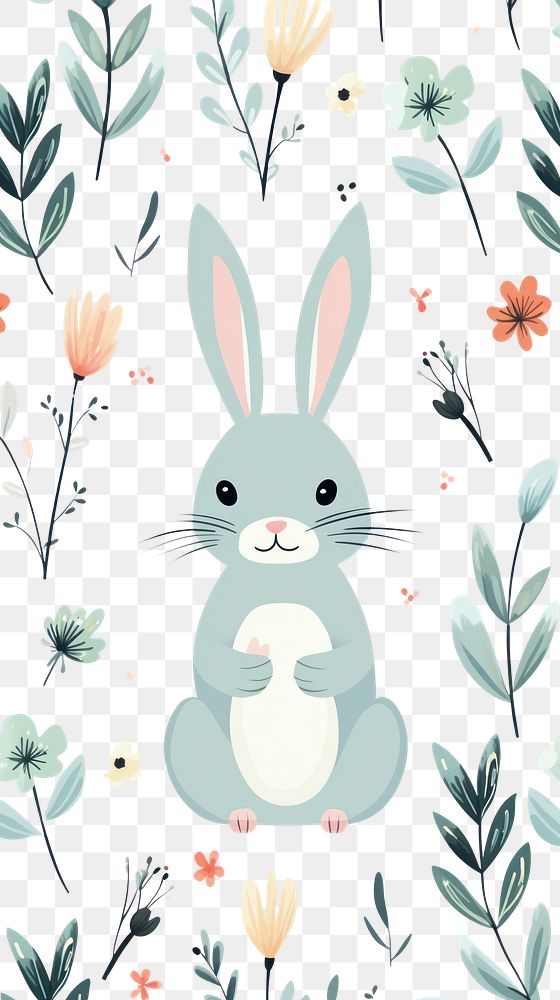 PNG Rabbit pattern cartoon animal. AI generated Image by rawpixel.