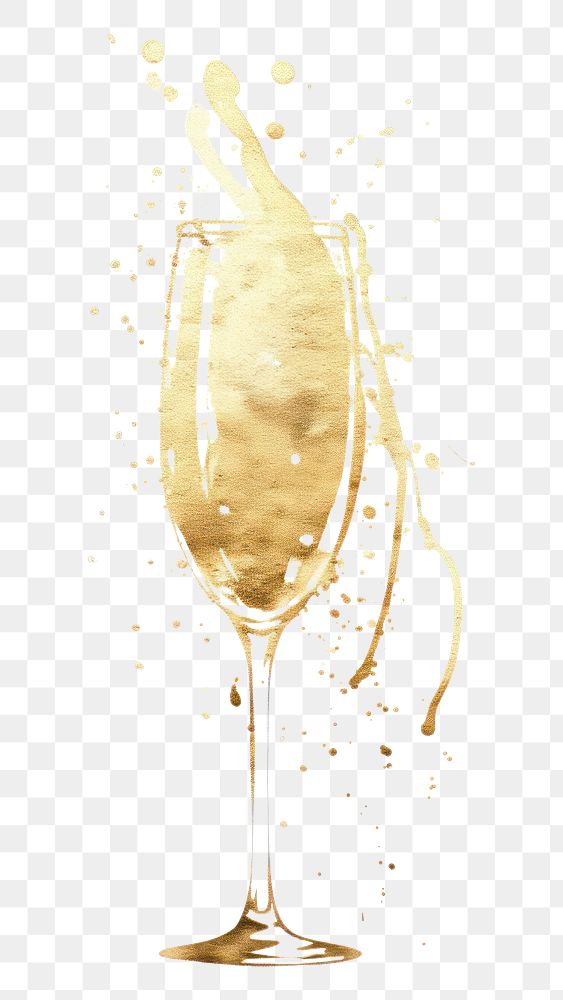 PNG  Champagne glass drink gold. AI generated Image by rawpixel.