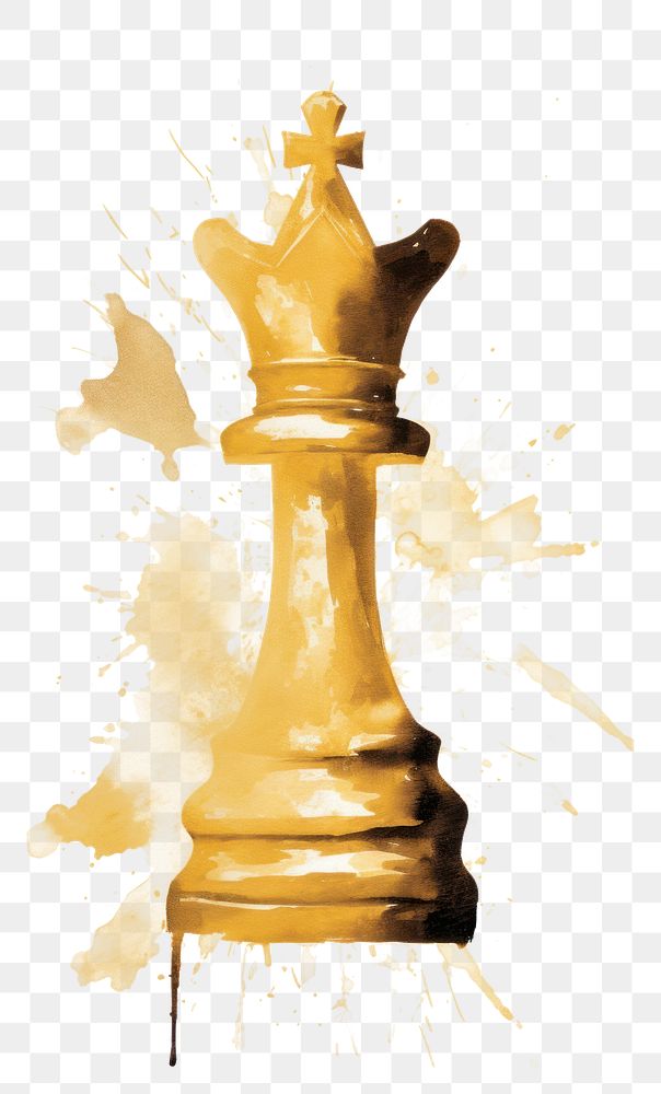 PNG  King chess piece game gold white background. AI generated Image by rawpixel.