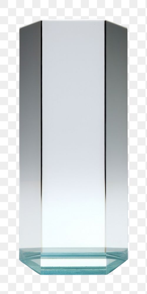 PNG  Transparent glass hexagonal pillar vase white background electronics.