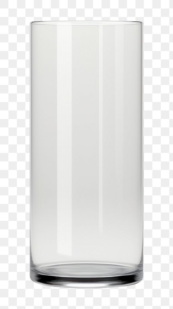 PNG  Transparent glass of pillar cylinder vase white background.