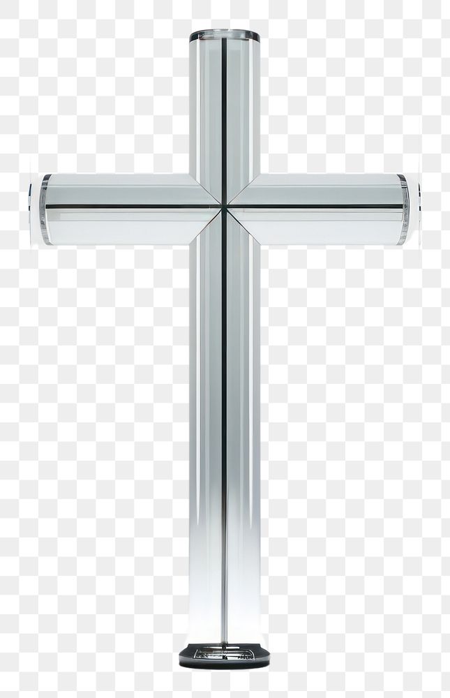PNG  Transparent glass simple jesus cross symbol white background spirituality.