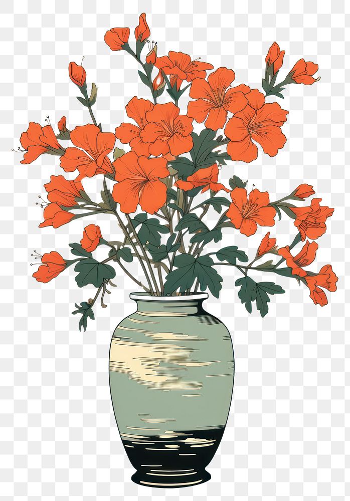 PNG  An isolated flower vase art plant red. AI generated Image by rawpixel.