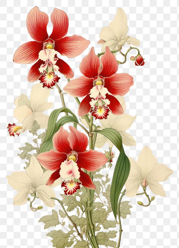 PNG  An isolated orchid flower pattern plant