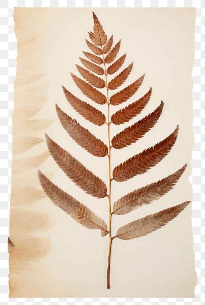 PNG  Real Pressed a serene rowan leaf plant paper fern.