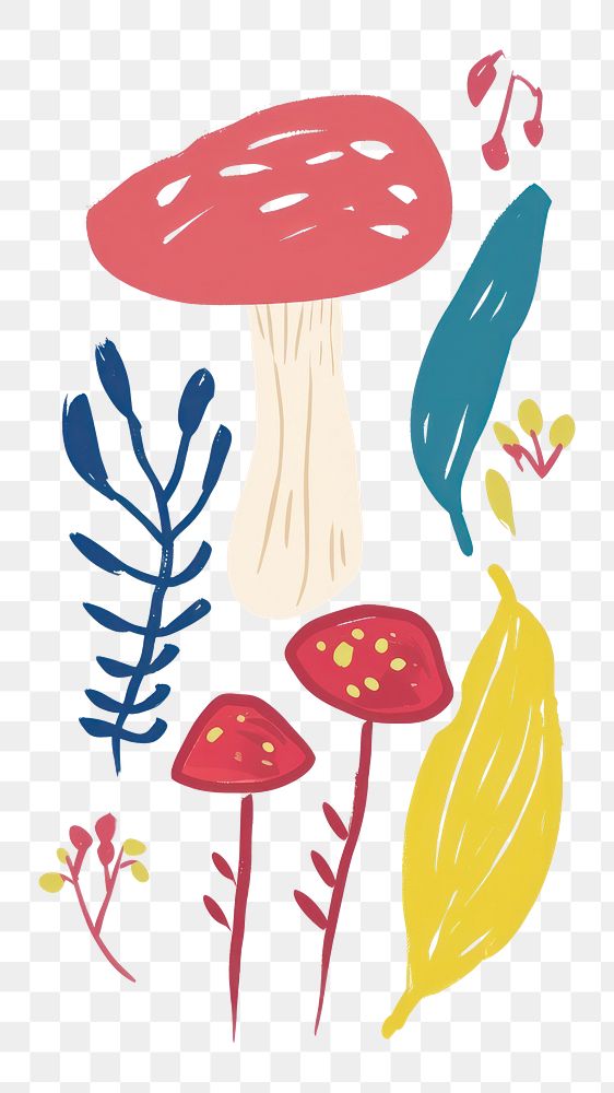 PNG Cute mushroom illustration outdoors nature fungus.