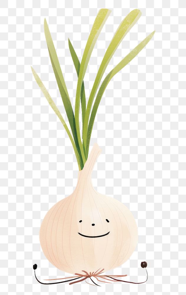 PNG Cute onion illustration vegetable plant leek.