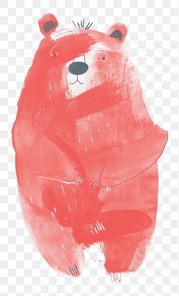 PNG Cute bear illustration mammal animal representation.
