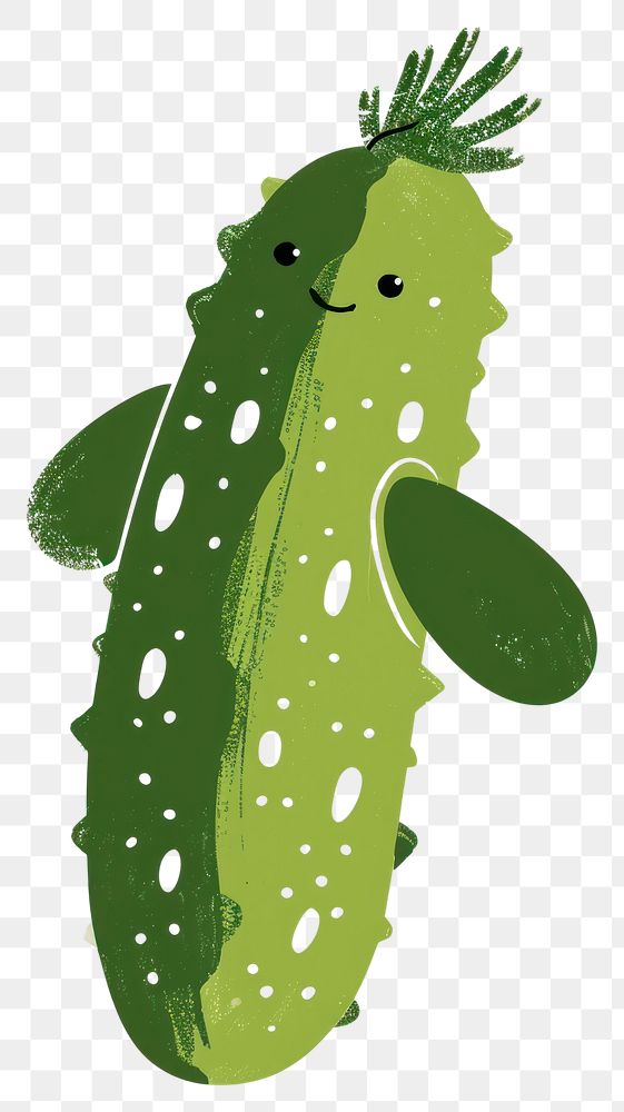 PNG Cute cucumber illustration vegetable plant food.