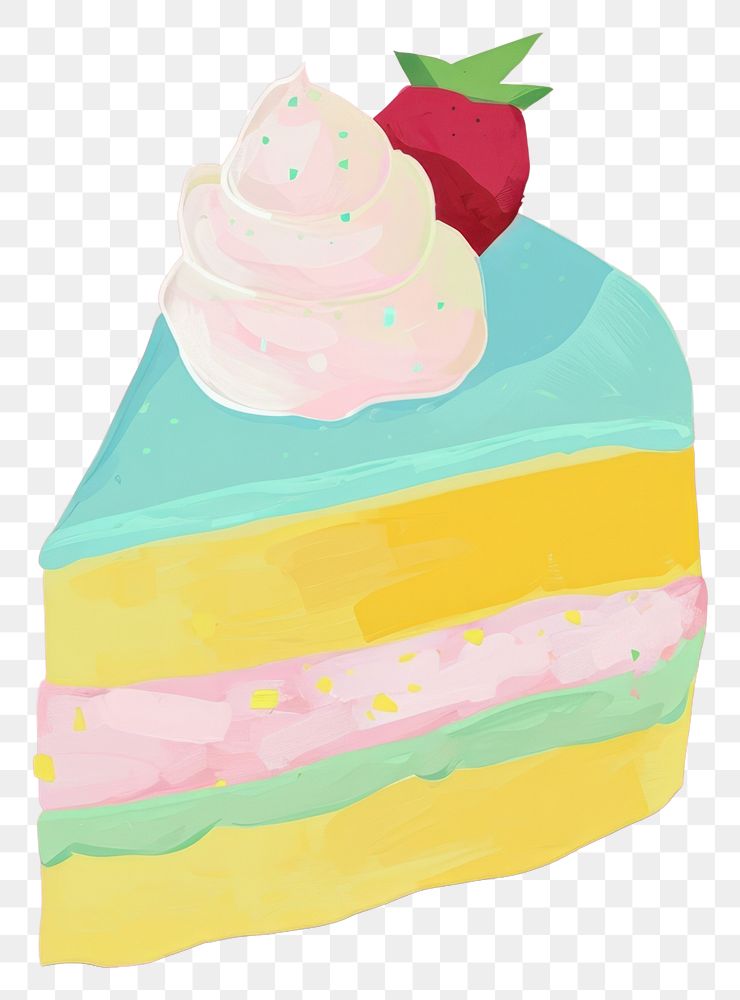 PNG  Cute cake illustration dessert icing cream.
