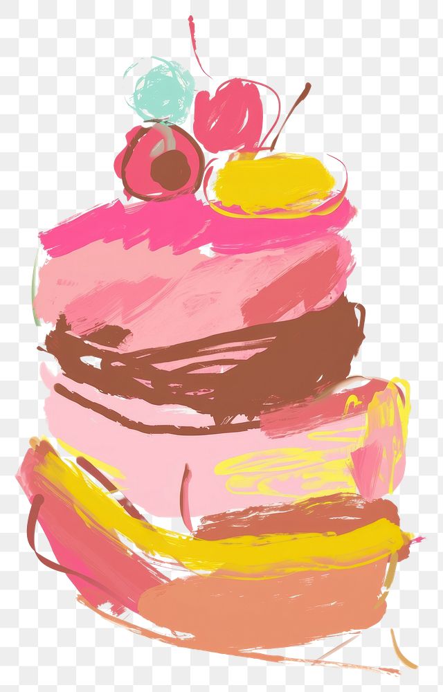 PNG Cute cake illustration dessert food creativity.