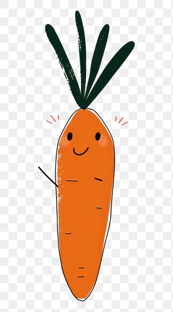 PNG Cute carrot illustration vegetable plant food.
