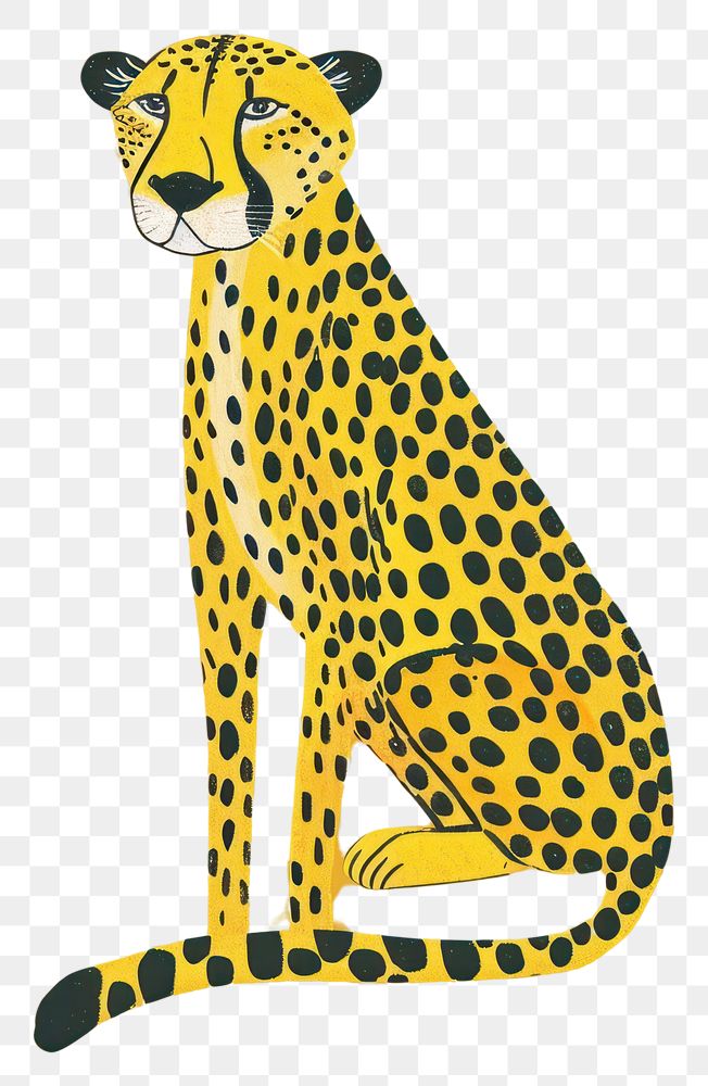 PNG Cute cheetah illustration wildlife leopard animal.