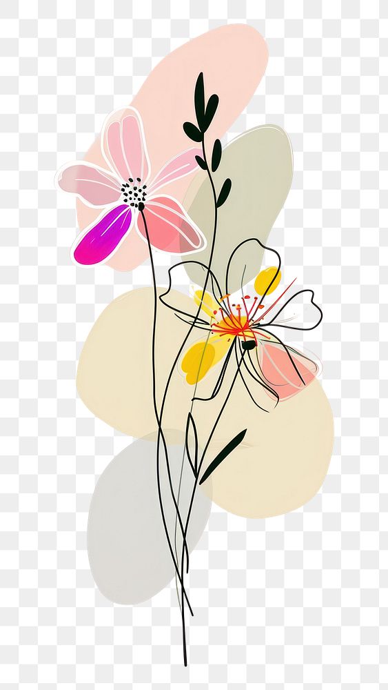 PNG  Cute flower illustration pattern plant creativity.