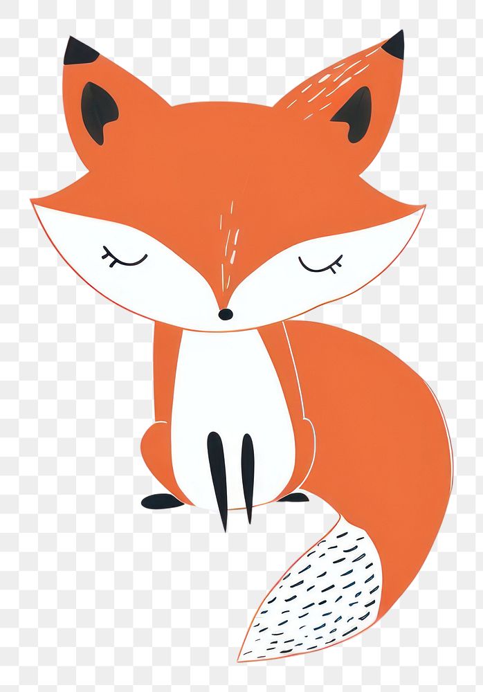 PNG  Cute fox illustration wildlife cartoon animal.