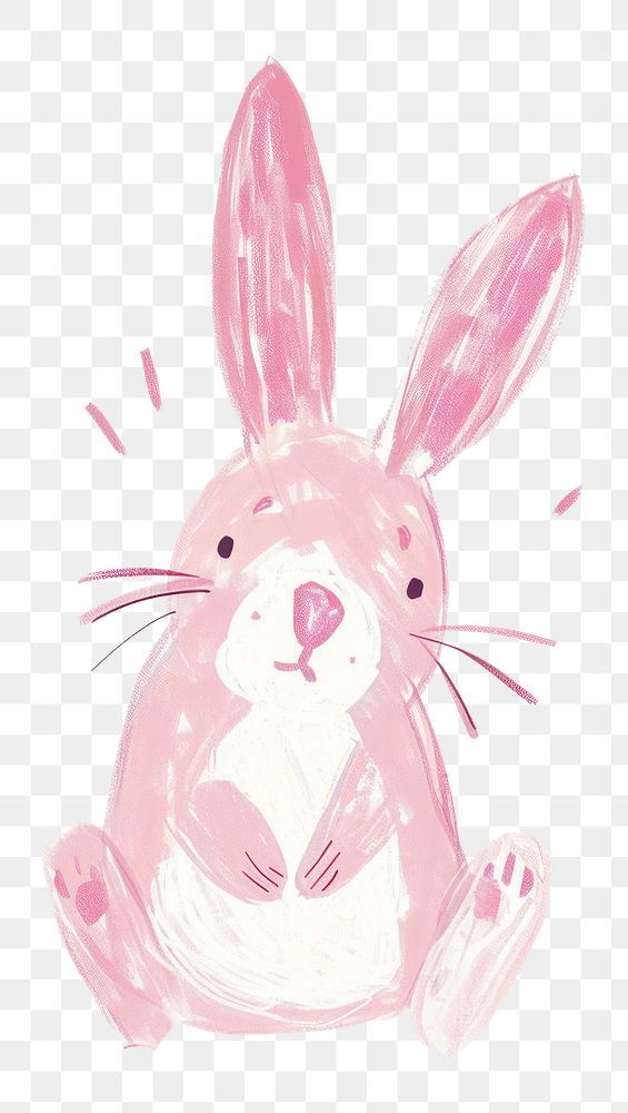 PNG Cute rabbit illustration animal mammal representation.