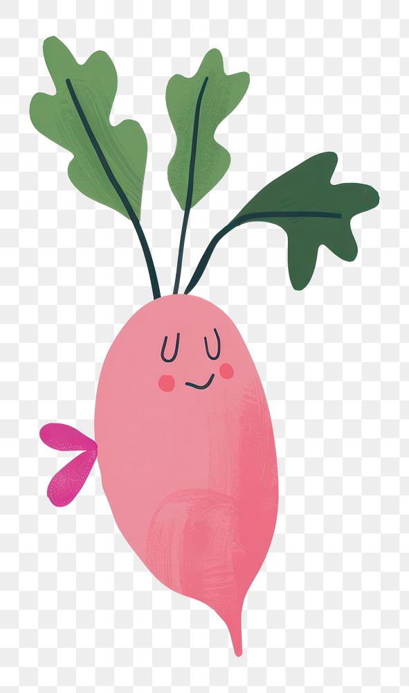 PNG Cute radish illustration vegetable plant food.