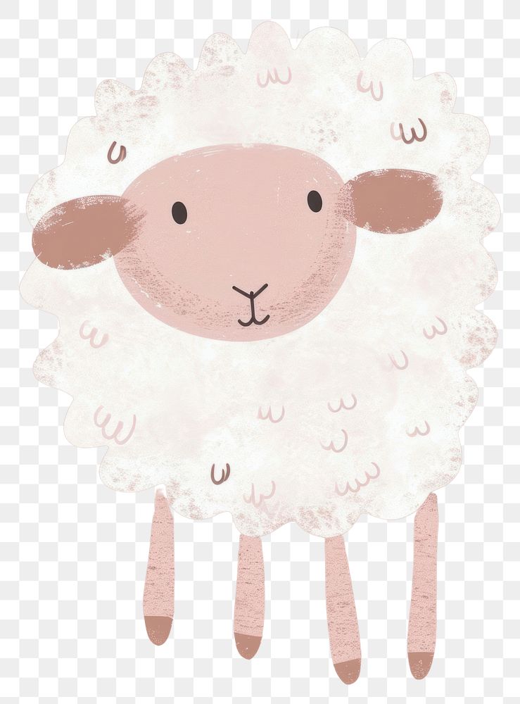 PNG Cute sheep illustration animal mammal text.
