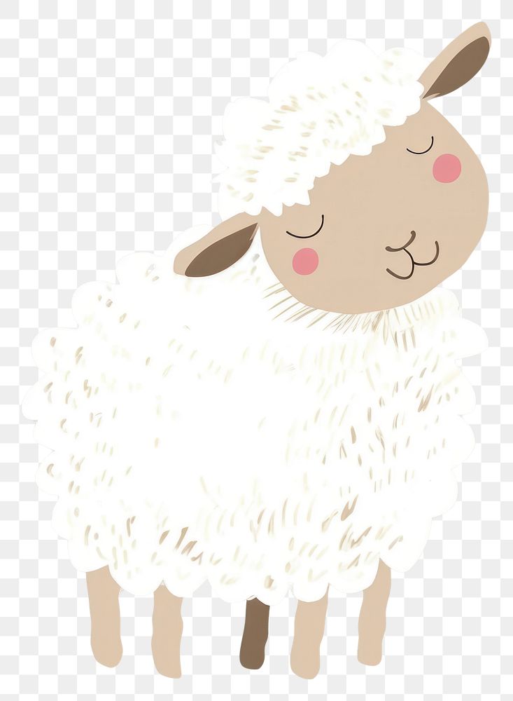 PNG Cute sheep illustration livestock animal mammal.