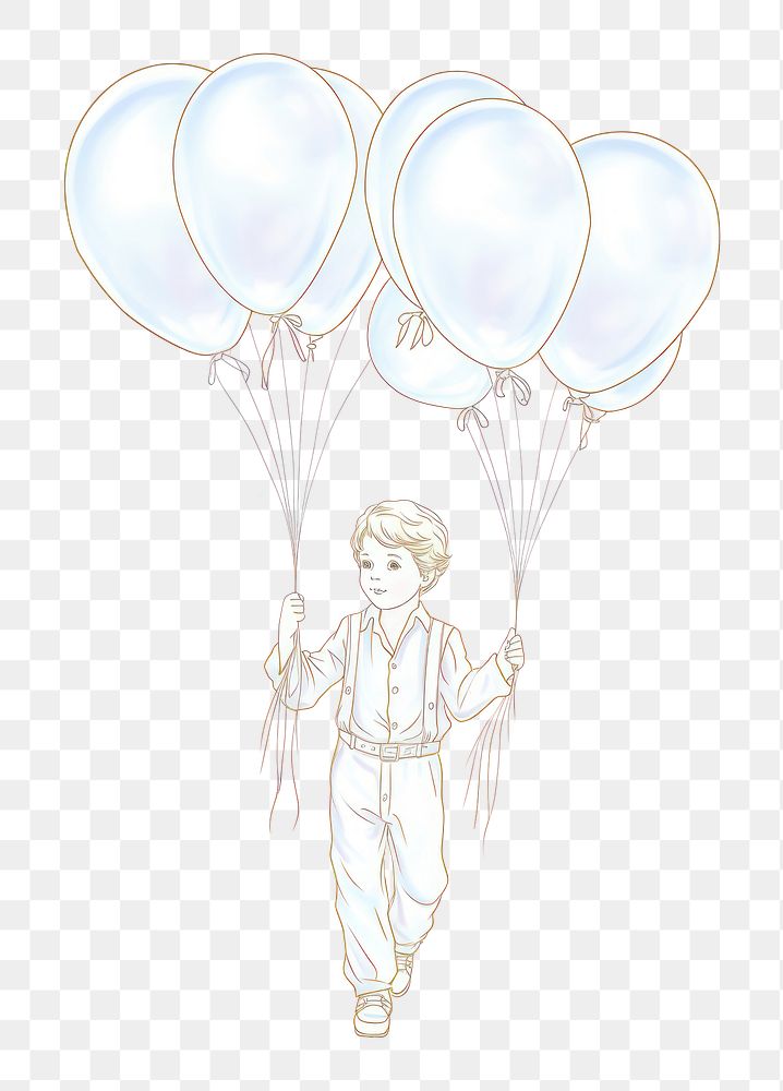illustration of *a boy with balloons Alphonse Mucha style* isolated on white background --style 19pADPufIwHTB19 --ar 2:3